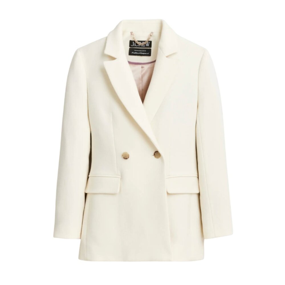 J. Crew Cream Double-Breasted Blazer
